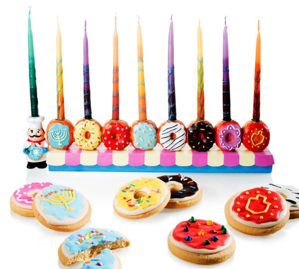 Doughnut Menorah and Cookies