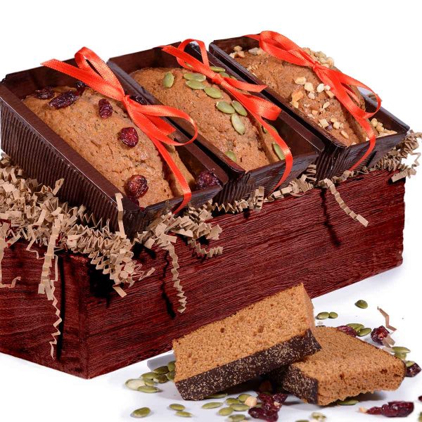 Honey Cake Trio on a Wooden Tray